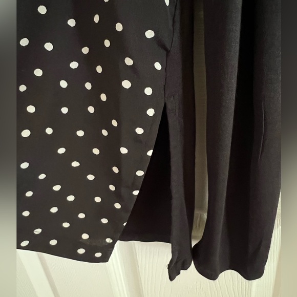 Ann Taylor Loft Black & White Polka Dot Long Sleeve Top - Picture 6 of 9